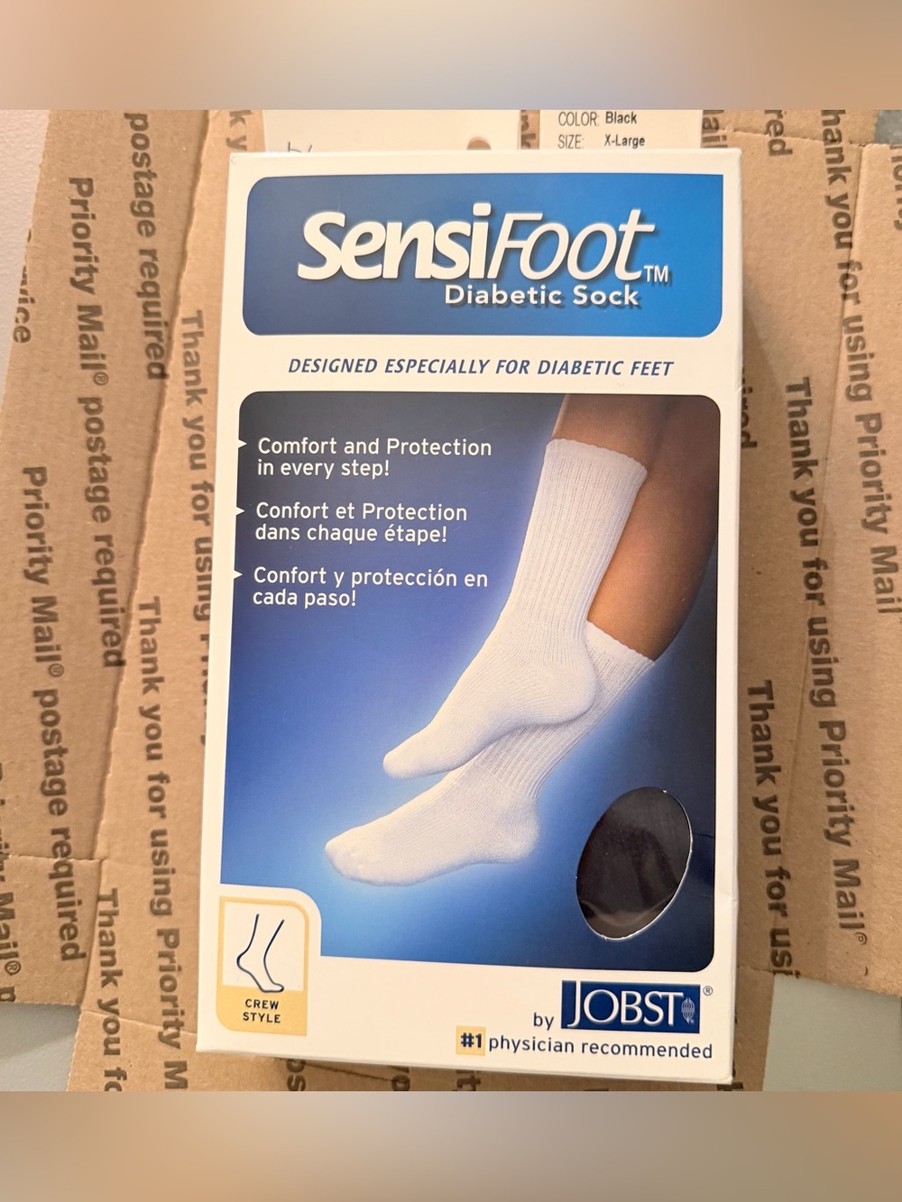 SensiFoot Jobst Size XL Diabetic Socks For DIABETIC Feet